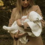 Faded Flowers Footie Set - White/Blue
