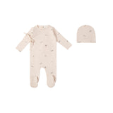 Apple Picking Footie Set - Navy Apple