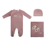 Mittens Layette Set - Woodrose