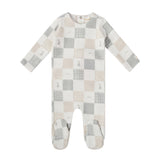 Pear Checker Footie - Blue