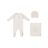 Pinstripe Layette Set - Oat