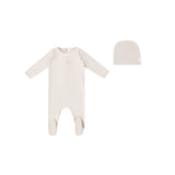 Pinstripe Footie Set - Oat
